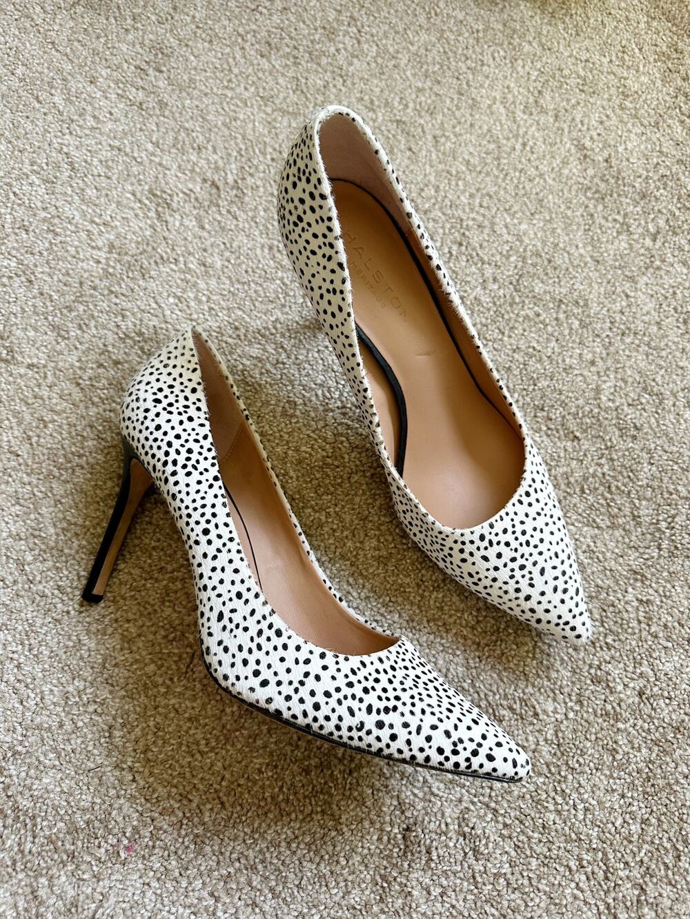 Halston Heritage Calf Hair Animal Print Stiletto Heels Size 9